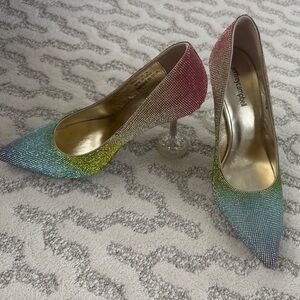 NWOT Jeffrey Campbell Rainbow rhinestone heels